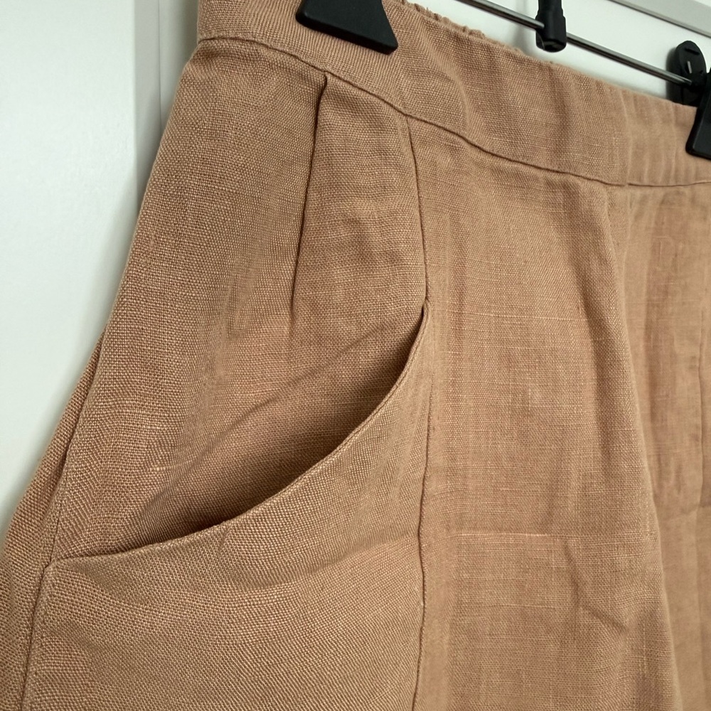 VETTA High Waist Linen Shorts in dusty blush | size XS - Picture 3 of 6